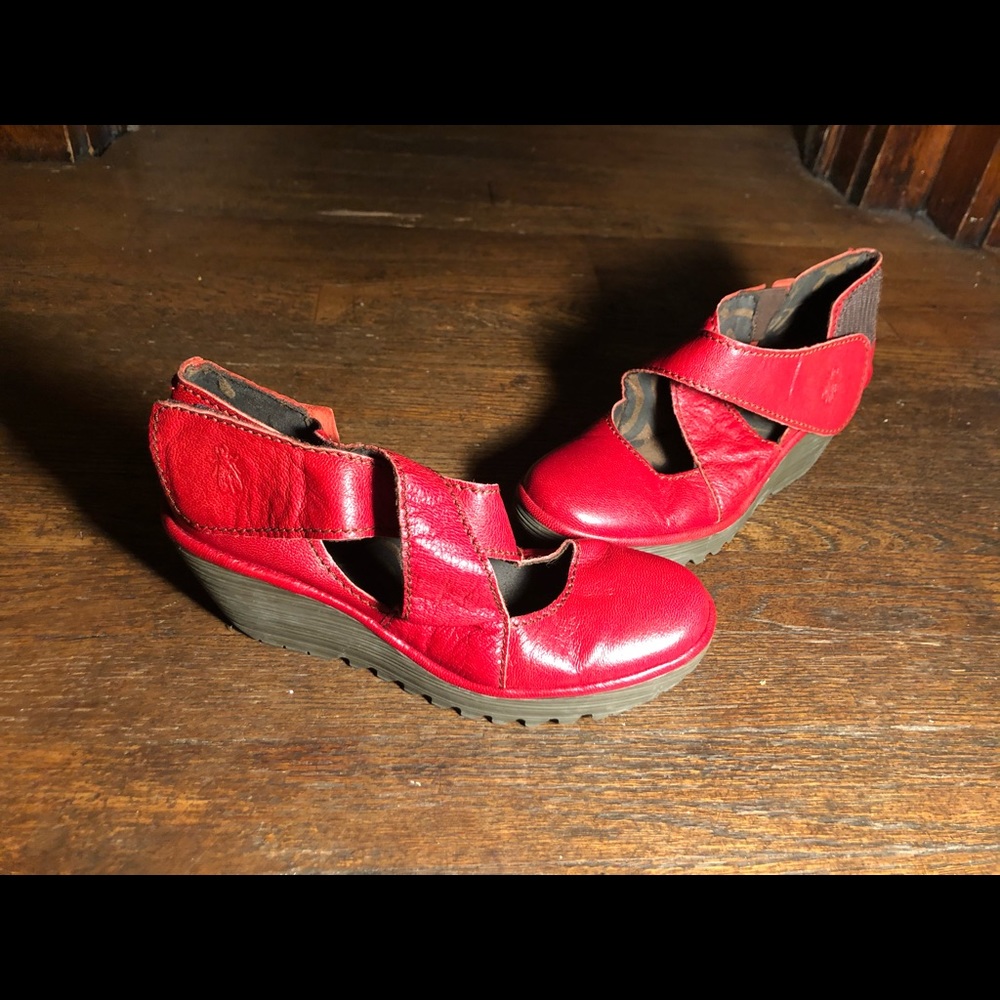 Fly London red wedge